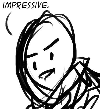 I don't think this expression translated all the way in the final product. Still like the doodle more.