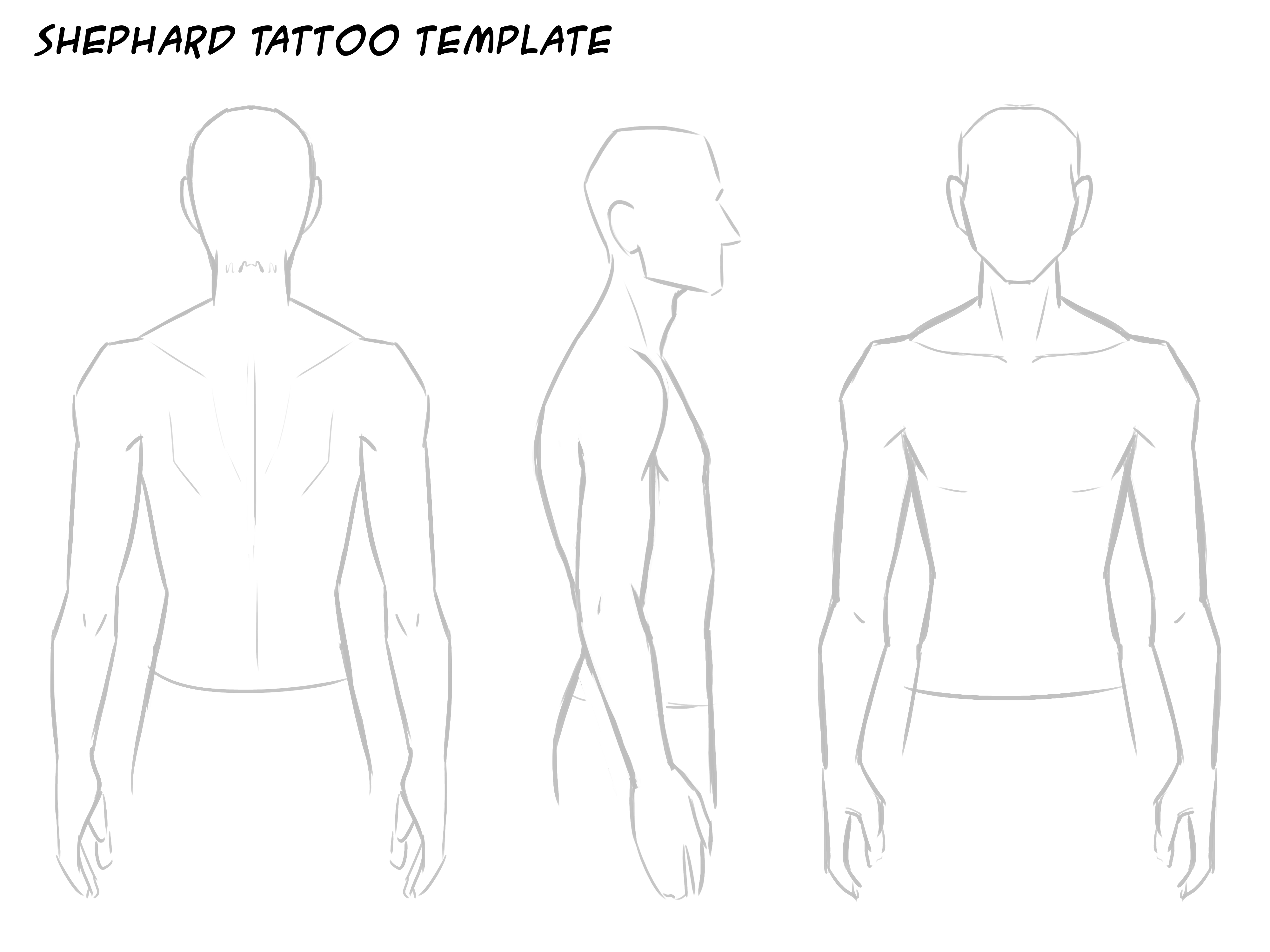 Blank Tattoo Body Template